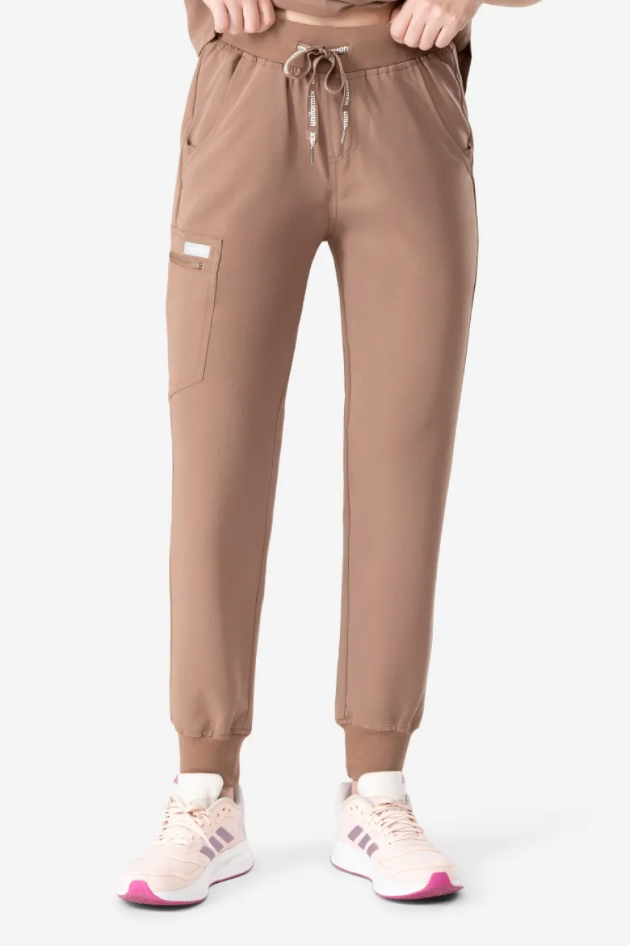 Uniformix Fizjoterapia|Kosmetologia-Spodnie medyczne damskie RayOn, 3020, Root Brown
