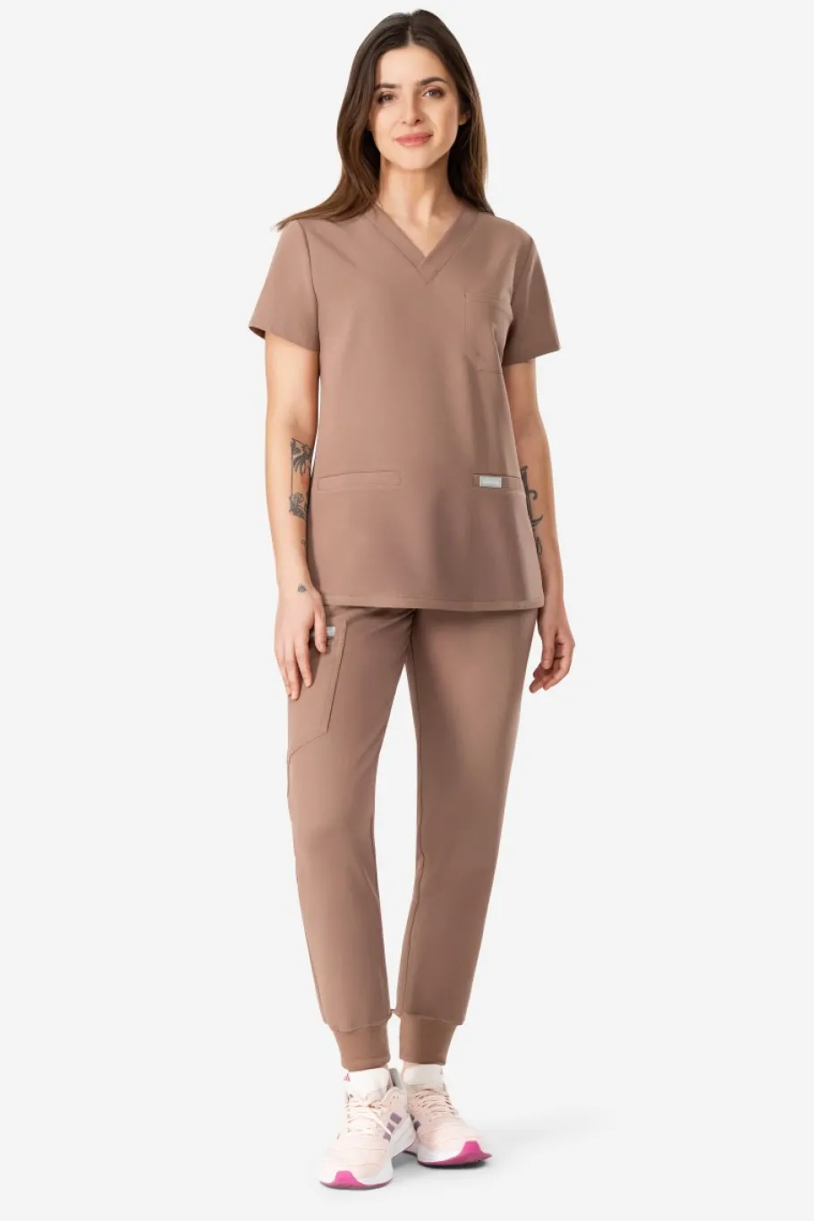 Uniformix Fizjoterapia|Kosmetologia-Spodnie medyczne damskie RayOn, 3020, Root Brown