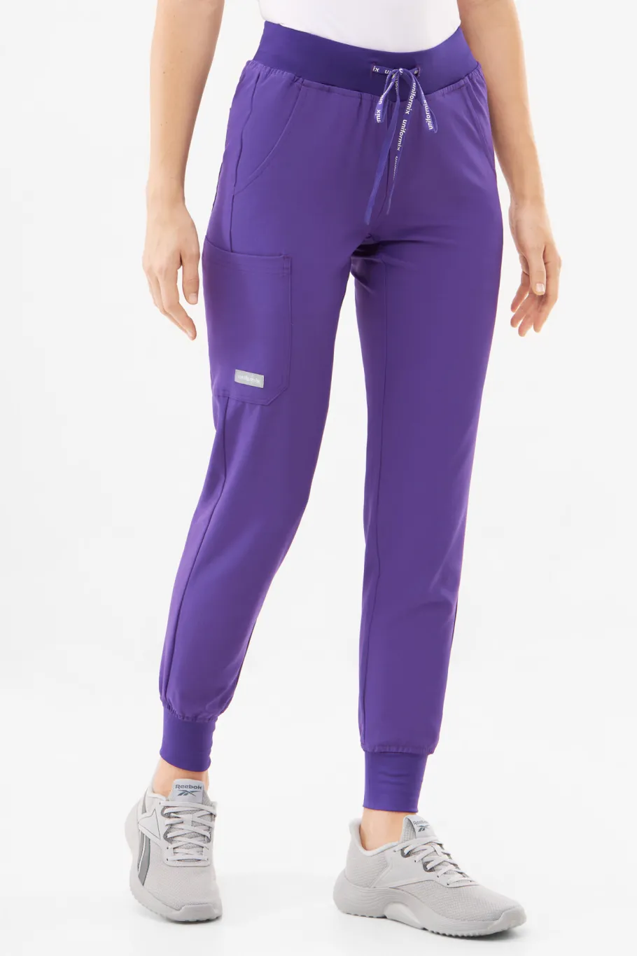 Uniformix Fizjoterapia|Kosmetologia-Spodnie medyczne damskie Super Flex, 4020- Plum wine
