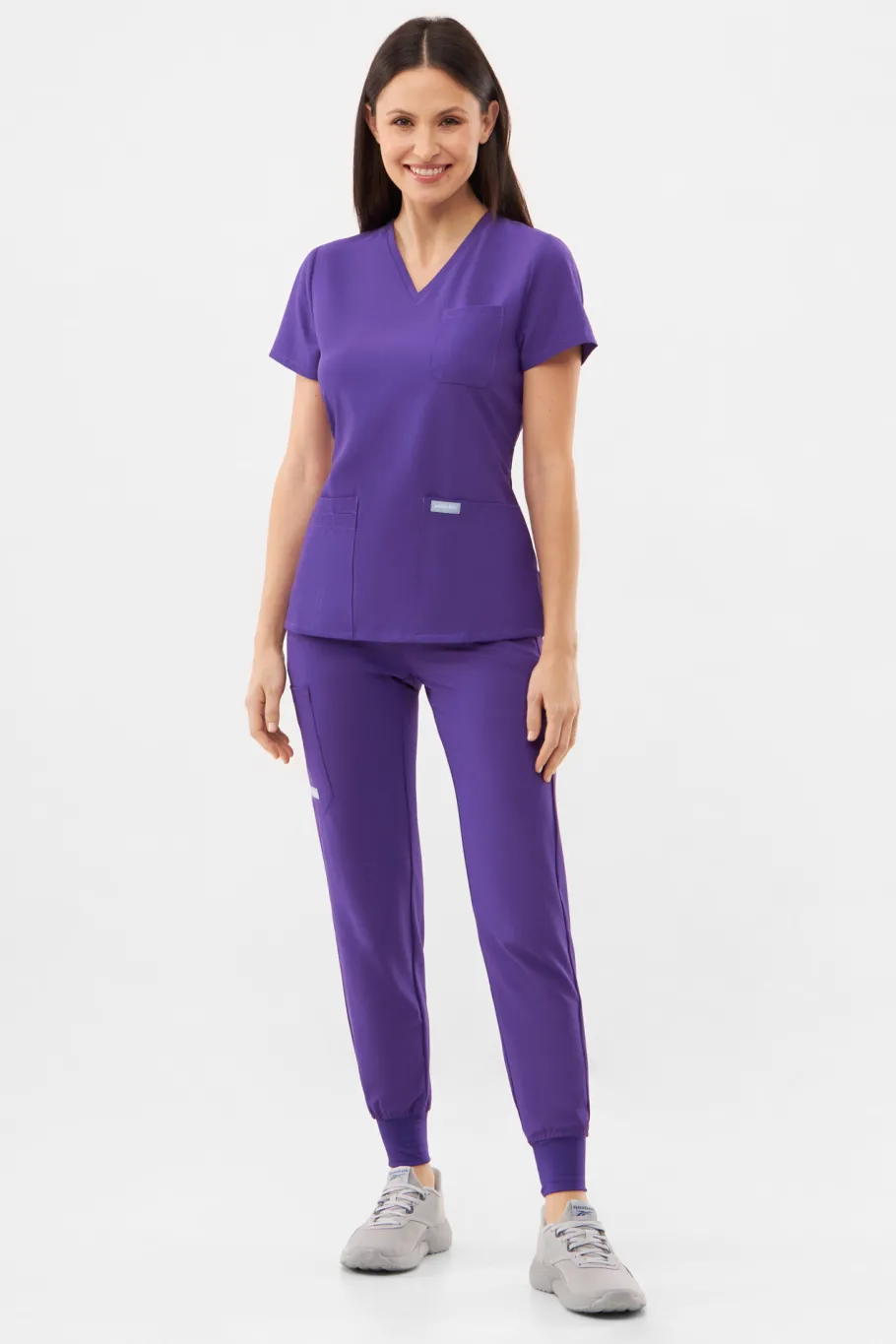 Uniformix Fizjoterapia|Kosmetologia-Spodnie medyczne damskie Super Flex, 4020- Plum wine