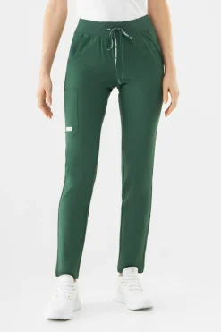 Uniformix Fizjoterapia|Kosmetologia-Spodnie medyczne damskie Super Flex, 4030 Hunter Green