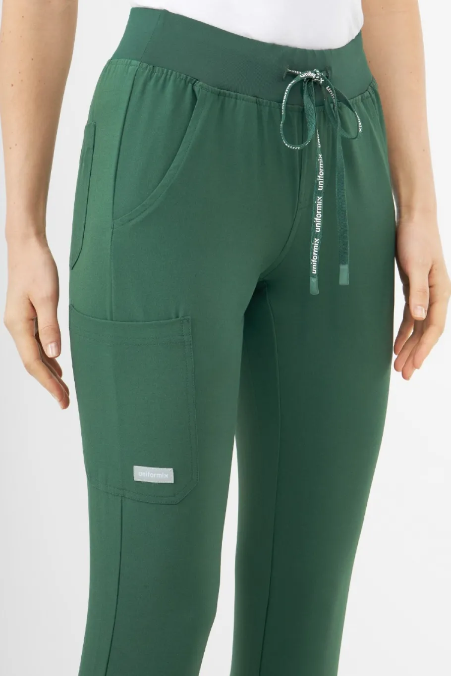 Uniformix Fizjoterapia|Kosmetologia-Spodnie medyczne damskie Super Flex, 4030 Hunter Green