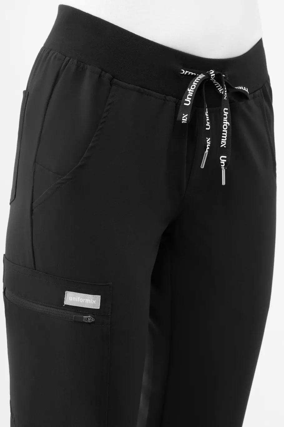 Uniformix Fizjoterapia|Kosmetologia-Spodnie medyczne damskie RayOn, 3020, Black