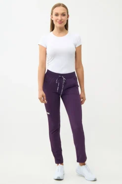 Uniformix Fizjoterapia|Kosmetologia-Spodnie medyczne damskie Super Flex, 4030 Dark Purple