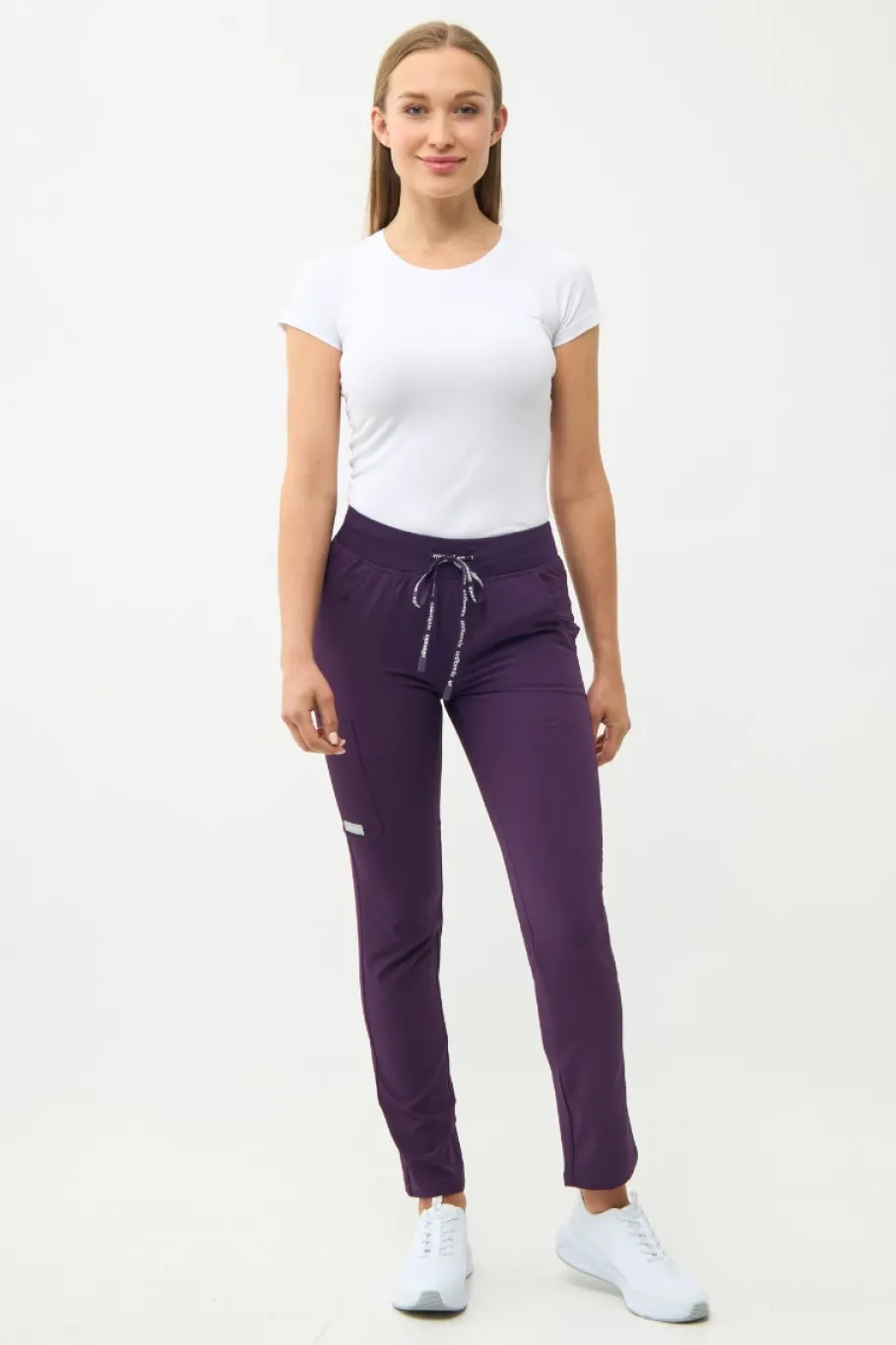 Uniformix Fizjoterapia|Kosmetologia-Spodnie medyczne damskie Super Flex, 4030 Dark Purple