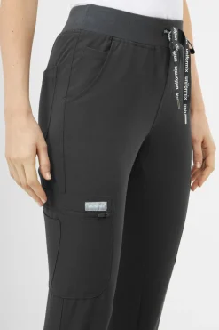 Uniformix Fizjoterapia|Kosmetologia-Spodnie medyczne damskie RayOn, 3030, Dark grey