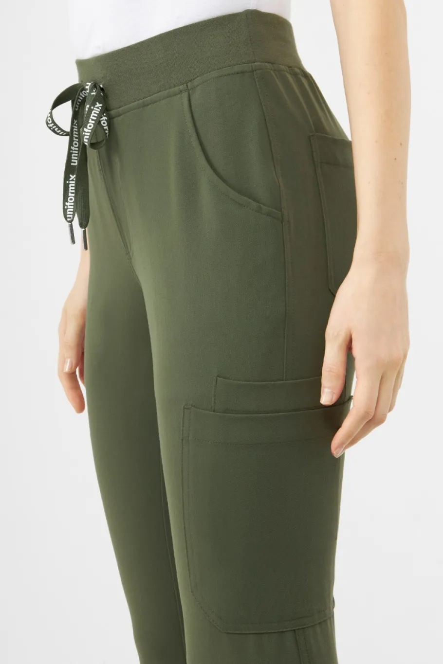 Uniformix Fizjoterapia|Kosmetologia-Spodnie medyczne damskie RayOn, 3030, Tea Leaf