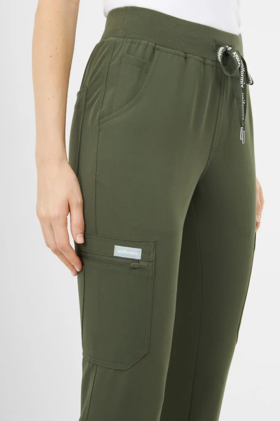 Uniformix Fizjoterapia|Kosmetologia-Spodnie medyczne damskie RayOn, 3030, Tea Leaf