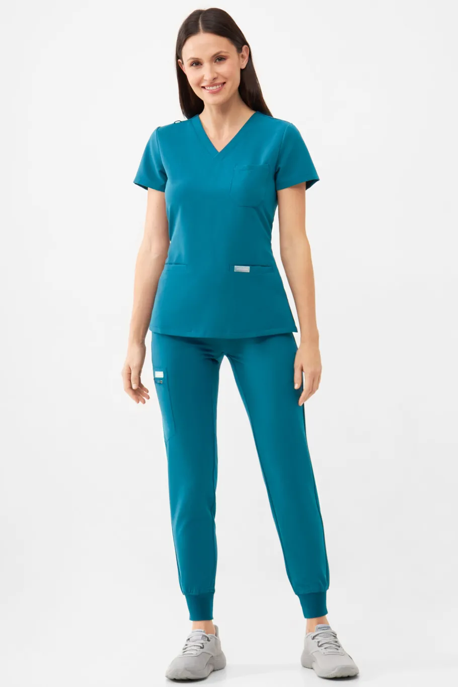 Uniformix Fizjoterapia|Kosmetologia-Spodnie medyczne damskie RayOn, 3020, Caribbean Blue