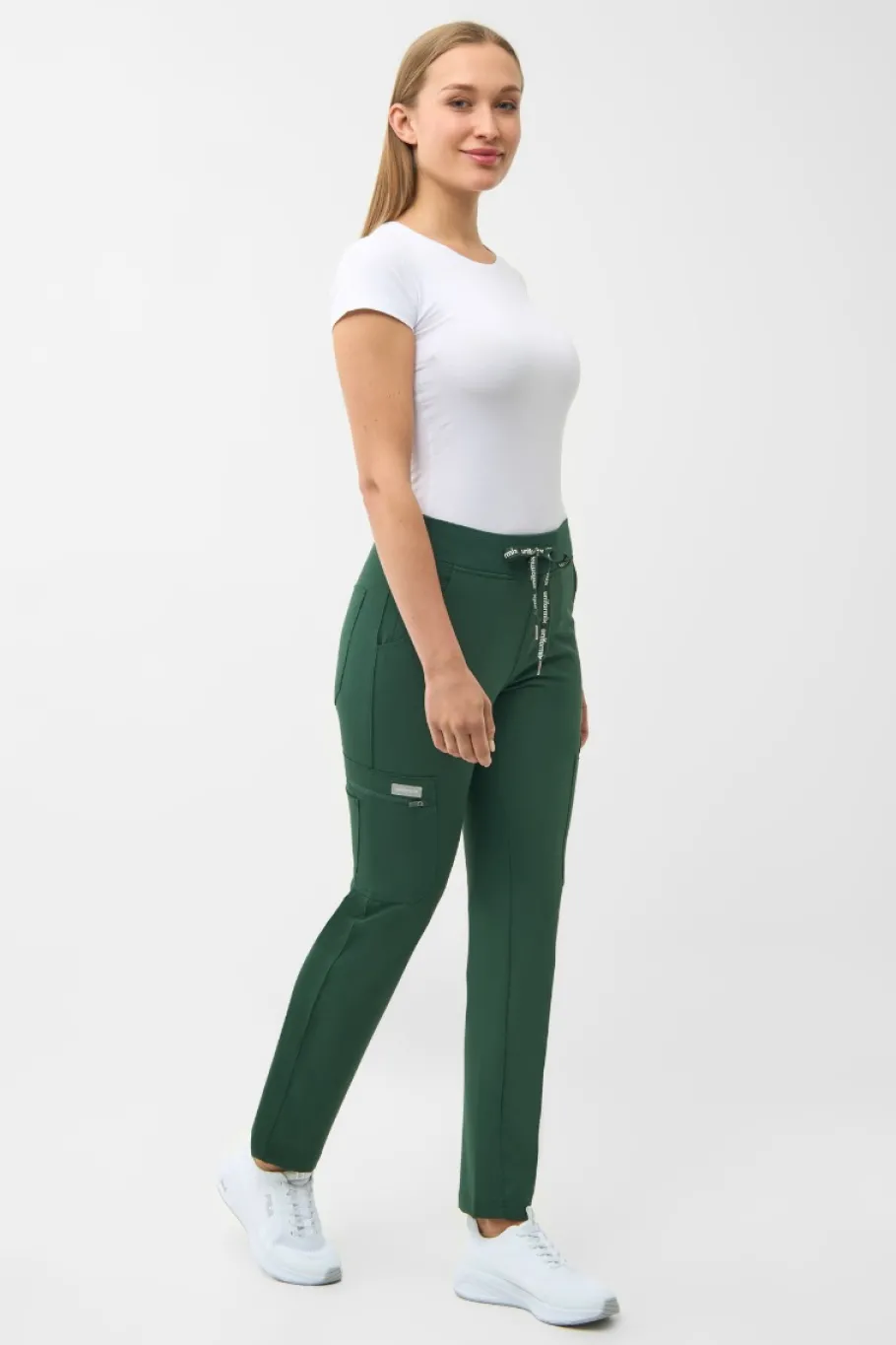 Uniformix Fizjoterapia|Kosmetologia-Spodnie medyczne damskie RayOn, 3030, Hunter Green