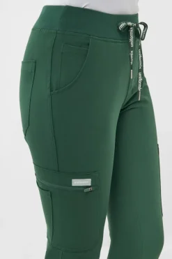 Uniformix Fizjoterapia|Kosmetologia-Spodnie medyczne damskie RayOn, 3030, Hunter Green