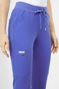 Uniformix Fizjoterapia|Kosmetologia-Spodnie medyczne damskie RayOn, 3030,Ceil blue