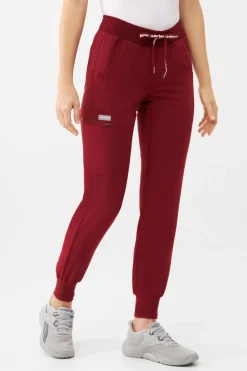 Uniformix Fizjoterapia|Kosmetologia-Spodnie medyczne damskie RayOn, 3020, Burgundy