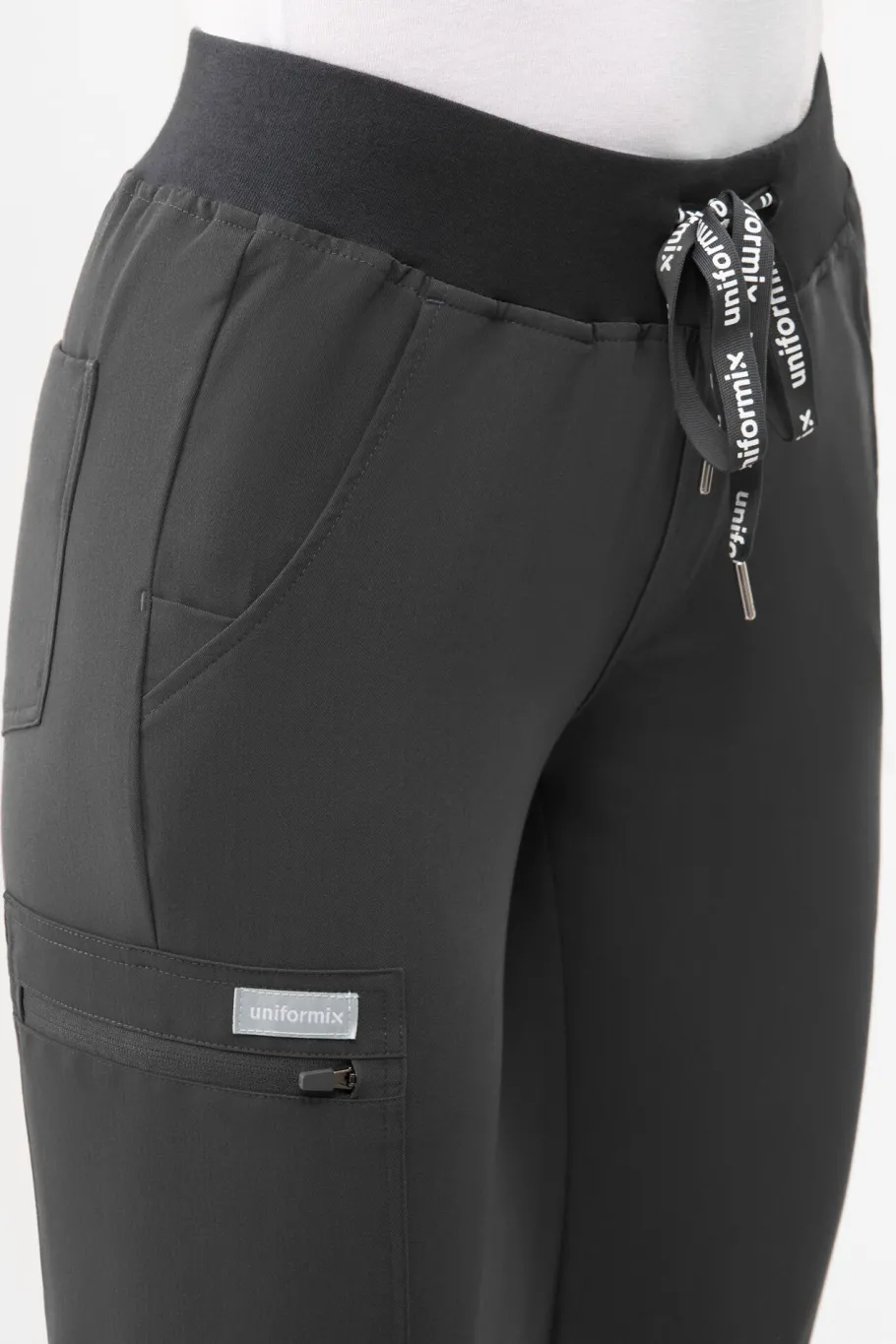 Uniformix Fizjoterapia|Kosmetologia-Spodnie medyczne damskie RayOn, 3020, Dark Grey