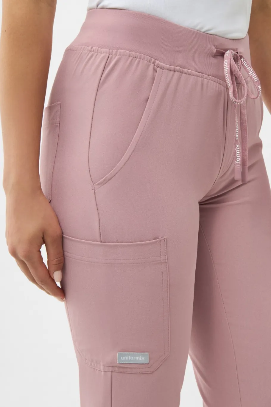 Uniformix Fizjoterapia|Kosmetologia-Spodnie medyczne damskie Super Flex, 4020, Bisque