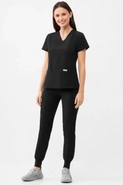 Uniformix Fizjoterapia|Kosmetologia-Spodnie medyczne damskie Super Flex, 4020-Black