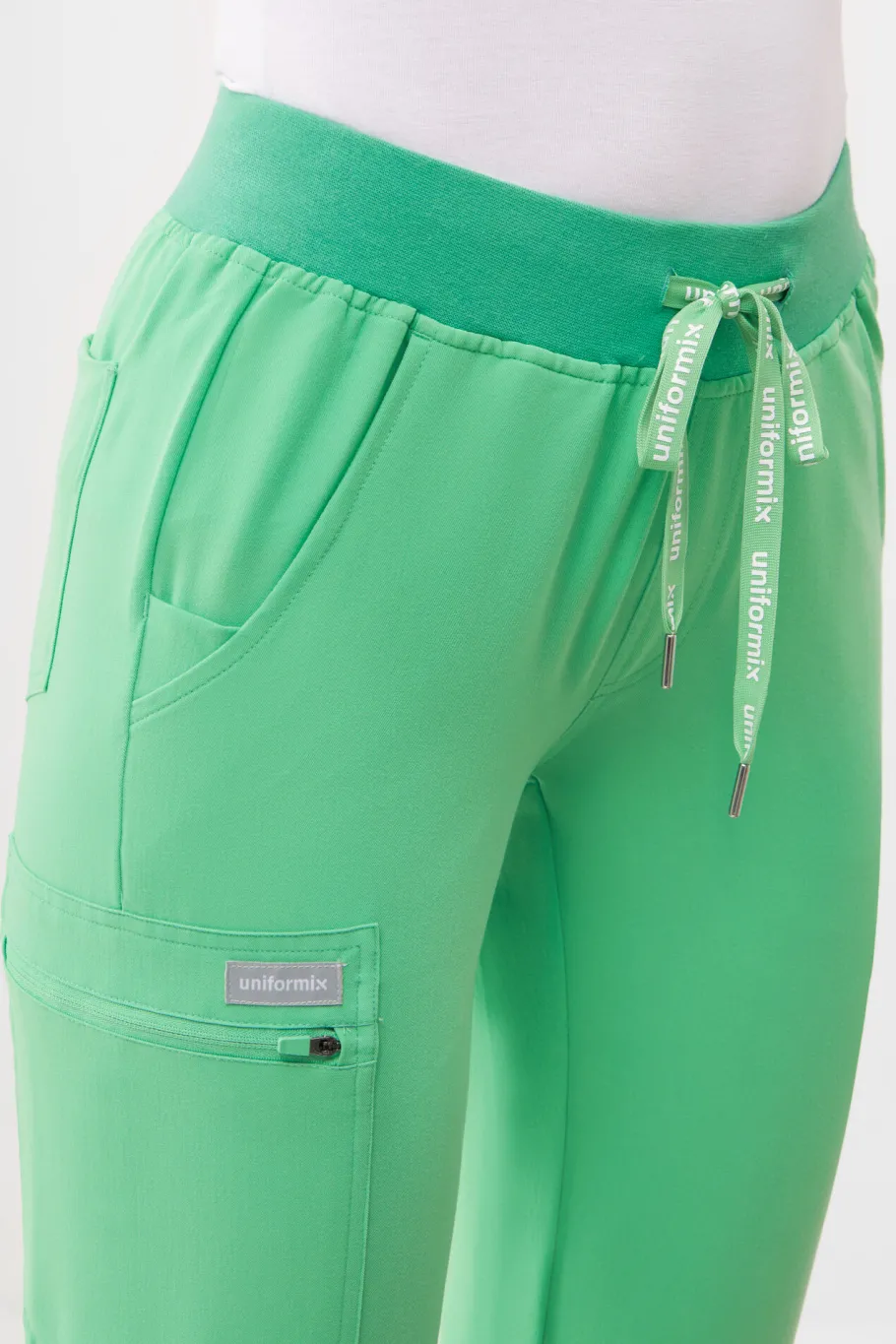 Uniformix Spodnie|Fizjoterapia-Spodnie medyczne damskie RayOn, 3020, Spring Bud