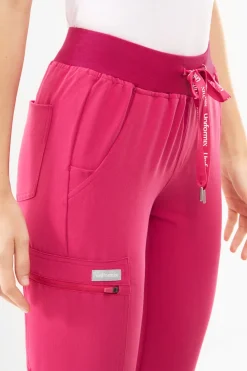 Uniformix Fizjoterapia|Kosmetologia-Spodnie medyczne damskie RayOn, 3020, Virtual Pink