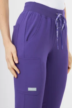 Uniformix Fizjoterapia|Kosmetologia-Spodnie medyczne damskie Super Flex, 4030 Plum wine