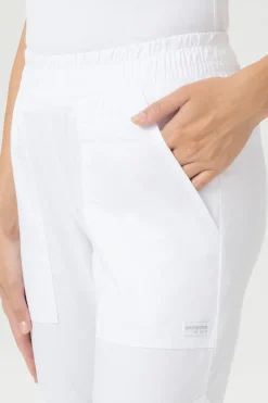 Uniformix Kosmetologia|Stomatologia-Spodnie medyczne damskie, joggery FLEX ZONE, FZ2056, biały