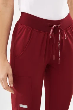 Uniformix Fizjoterapia|Spodnie-Spodnie medyczne damskie Super Flex, 4020-Burgundy