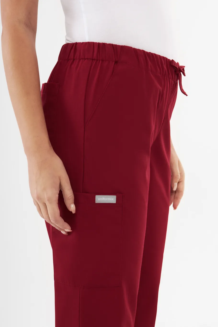 Uniformix Kosmetologia|Stomatologia-Spodnie medyczne uniwersalne TEAM T1190, Burgundy